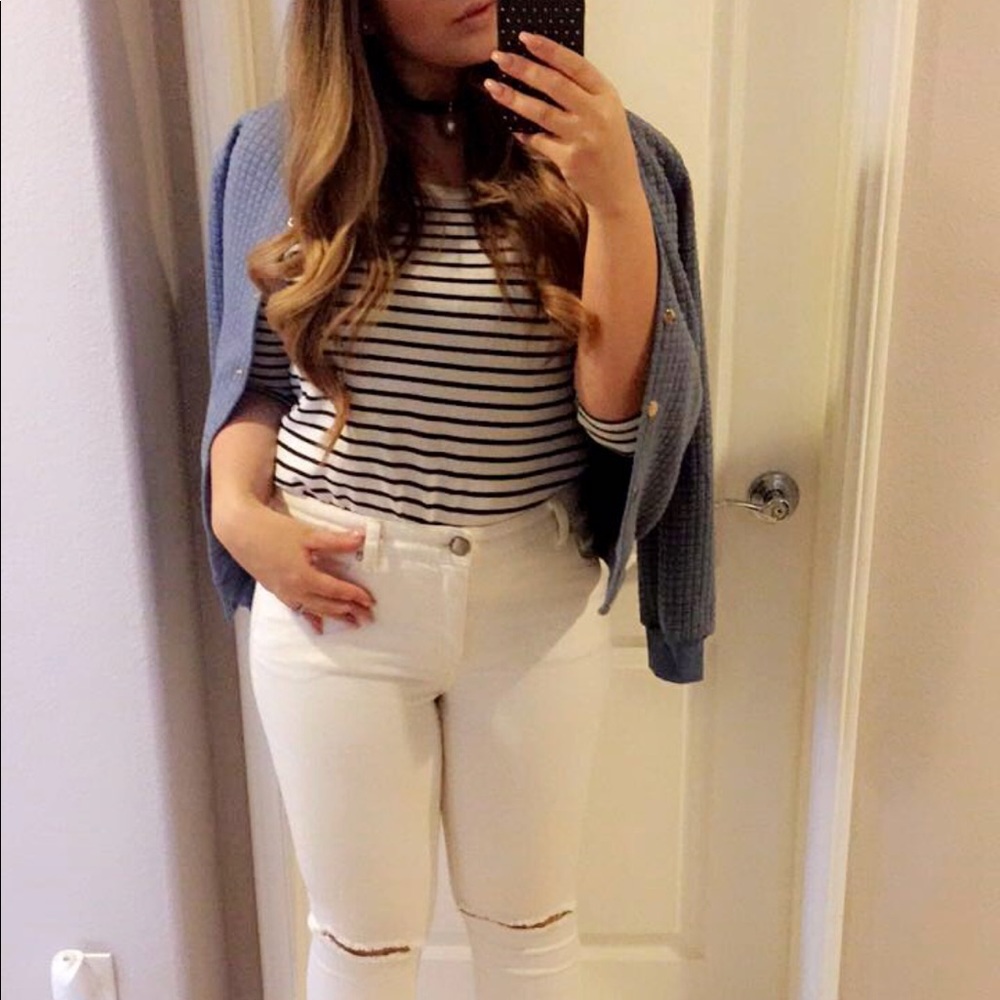 Light Blue Bomber Jacket Super Cute!!! - image 5